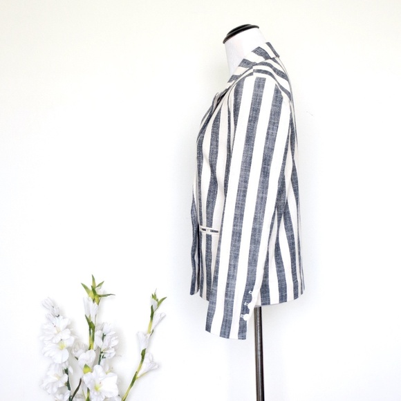NEW! L'Academie Revolve Striped Blazer Jacket Linen Blend SZ XS - Picture 4 of 9